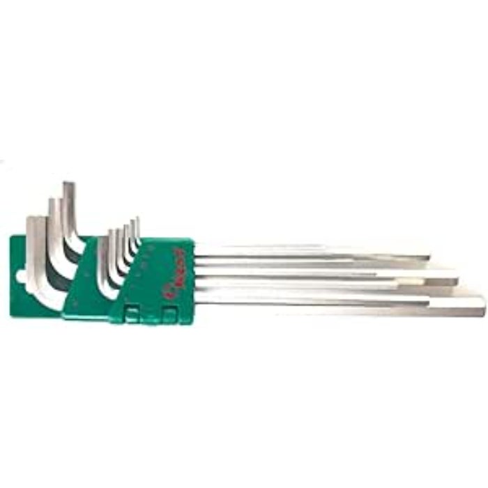 Hans Extra-Long Hex Key Set 9 Pieces (1.5mm–10mm) with Dual Holder – Product Code 16762-29M